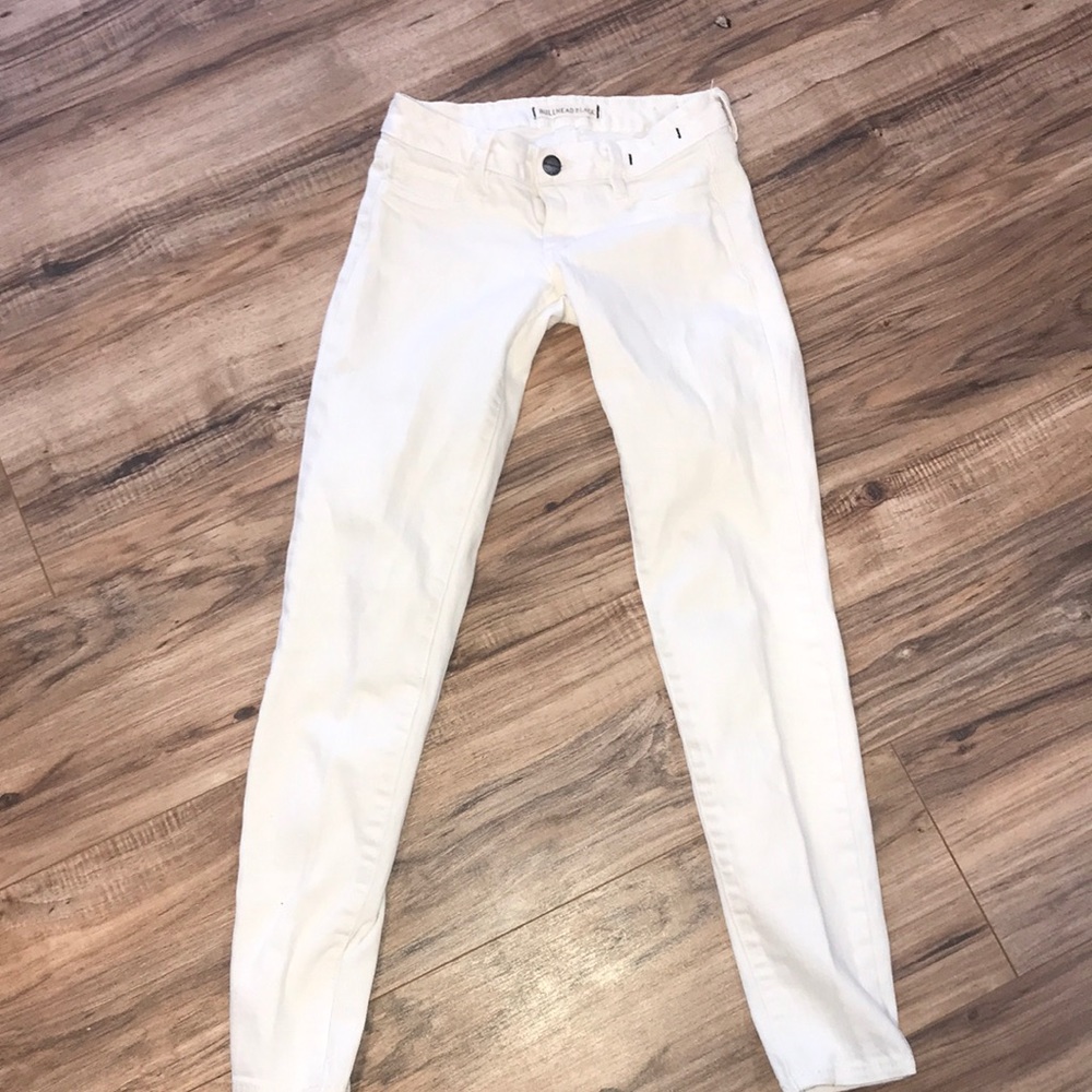 White Low Waisted Skinny Jeans